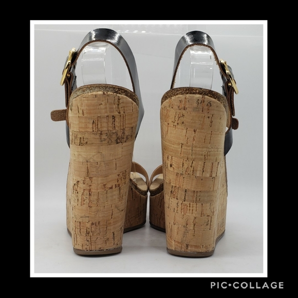 Pedro Garcia Platform Cork Wedge Sandals Size 8 - Picture 4 of 11